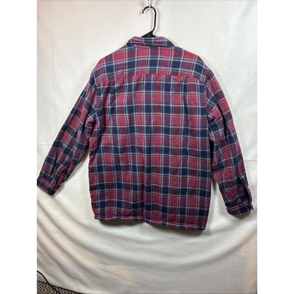 LL Bean Shirt Mens Large Blue Scotch Plaid Flannel Button Down Traditional Fit - Picture 8 of 15